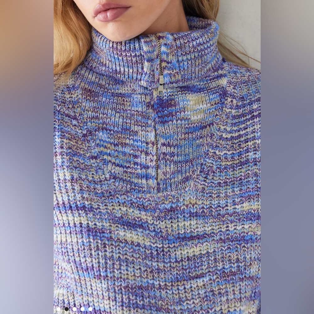 Daisy Street Space-Dye Knit Quarter-Zip NWT - Picture 4 of 8